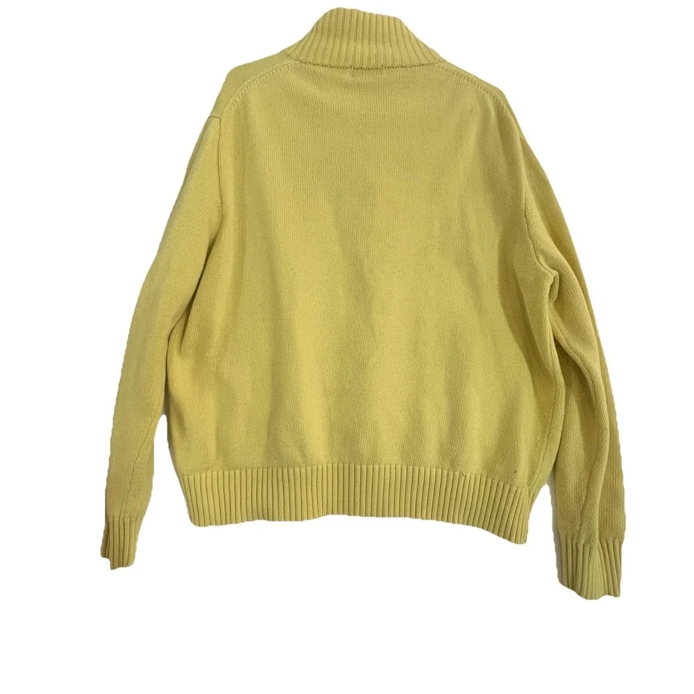 Polo Ralph Lauren Sweater Mens‎ XL Yellow Mock Neck Henley Cotton Knit Pony